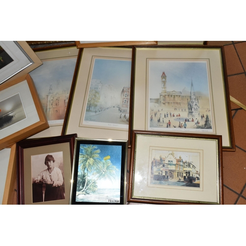 531 - A QUANTITY OF DECORATIVE PICTURES AND PRINTS ETC, to include an indistinctly signed oil on canvas la... 