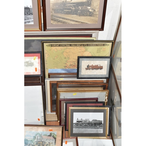 533 - A COLLECTION OF STEAM TRAIN AND MILITARY AVIATION PRINTS ETC, to include a Terrence Cuneo print 'Eve... 