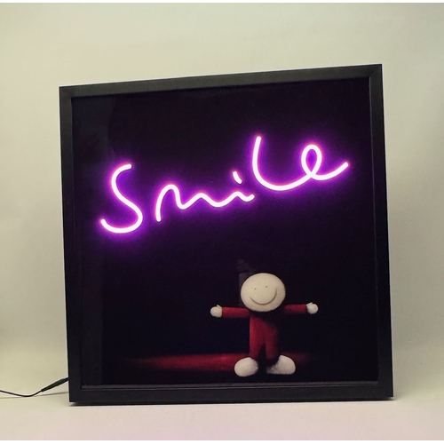 305 - DOUG HYDE (BRITISH 1972) 'KEEP SMILING', a limited edition illuminated print, depicting a smiling fi... 