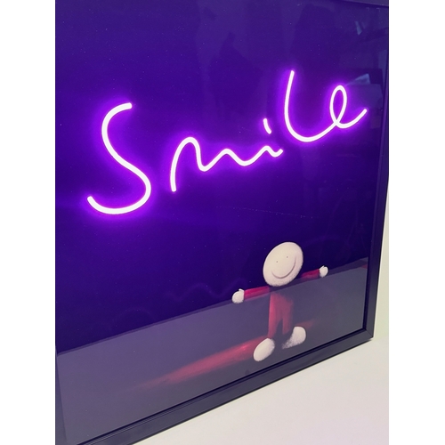 305 - DOUG HYDE (BRITISH 1972) 'KEEP SMILING', a limited edition illuminated print, depicting a smiling fi... 