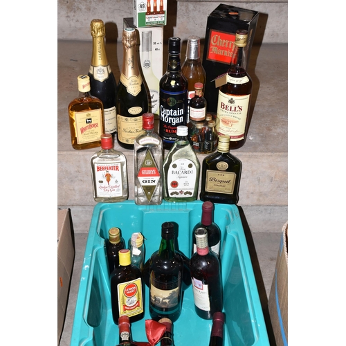 928 - ALCOHOL, One Box containing 15 bottles, 7 half-bottles and 8 'miniatures, comprising 1 x Nicolas Feu... 