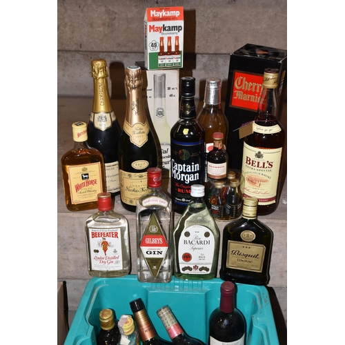 928 - ALCOHOL, One Box containing 15 bottles, 7 half-bottles and 8 'miniatures, comprising 1 x Nicolas Feu... 