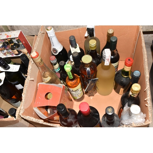 930 - WINE, SPIRIT & LIQUEUERS, Three Boxes containing a large  collection of 50+  bottles, half-bottles a... 