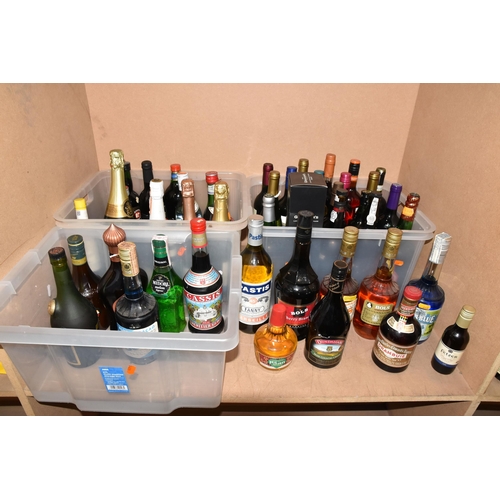 932 - ALCOHOL, Three Boxes containing 45 Bottles / Half-Bottles of Wine, Port, Spirit and Liqueurs to incl... 