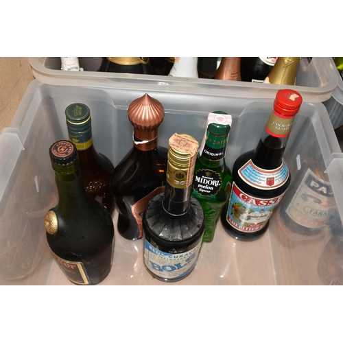 932 - ALCOHOL, Three Boxes containing 45 Bottles / Half-Bottles of Wine, Port, Spirit and Liqueurs to incl... 