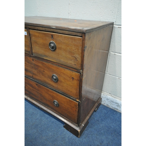 1202 - A GEORGIAN MAHOGANY AND CROSSBANDED CHEST OF TWO OVER TWO DRAWERS, width 94cm x depth 48cm x height ... 