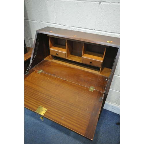 1224 - A MAHOGANY OPEN BOOKCASE, with double cupboard doors, width 92cm x depth 46cm x height 169cm, a mid-... 