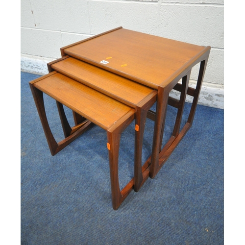 1226 - A G PLAN QUADRILLE TEAK NEST OF THREE TABLES, width 54cm x depth 44cm x height 49cm (condition repor... 