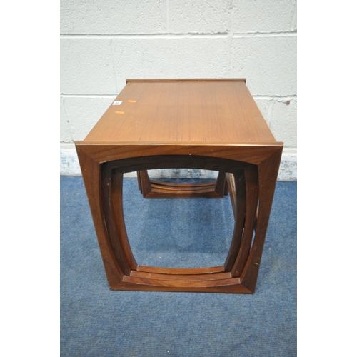 1226 - A G PLAN QUADRILLE TEAK NEST OF THREE TABLES, width 54cm x depth 44cm x height 49cm (condition repor... 