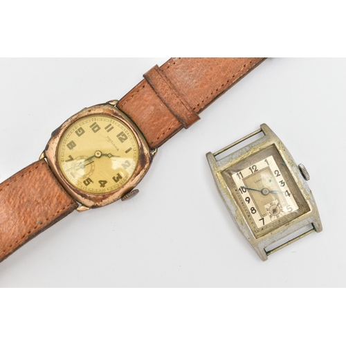 127 - TWO GENTS WATCHES, the first a gold plated, manual wind 'Medana' wristwatch, round Arabic numeral di... 
