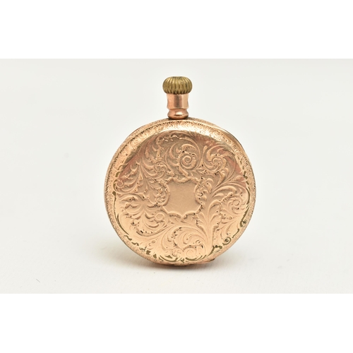 128 - A GOLD PLATED 'WALTHAM' POCKET WATCH, manual wind, round discoloured dial signed 'Waltham', Roman nu... 
