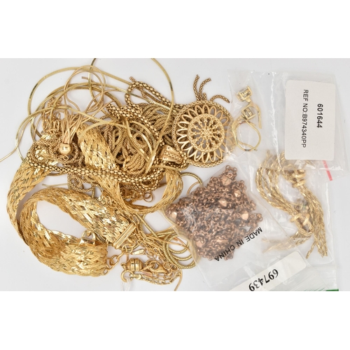 129 - A SELECTION OF GOLD PLATED JEWELLERY, to include necklaces and earrings, most stamped 925 Italy, app... 