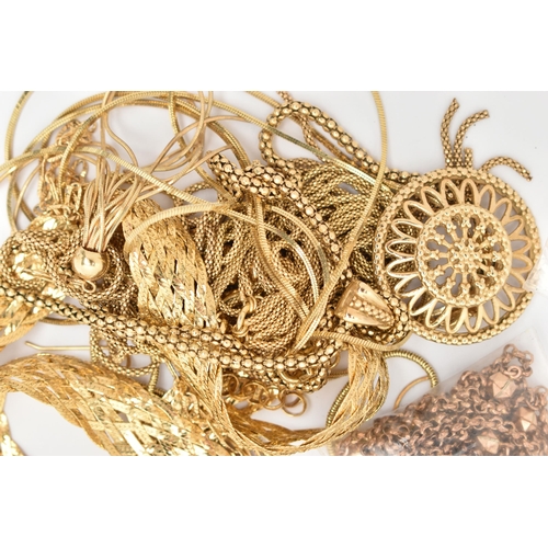 129 - A SELECTION OF GOLD PLATED JEWELLERY, to include necklaces and earrings, most stamped 925 Italy, app... 