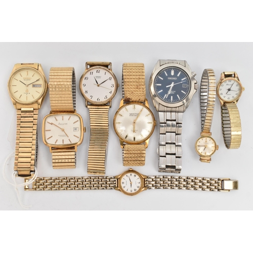149 - A SELECTION OF LADIES AND GENTS WRISTWATCHES, to include a gents 'Seiko Kinetic' watch, numbered 720... 