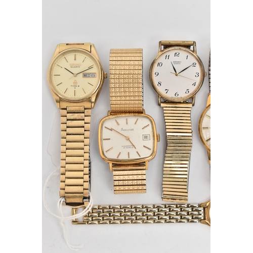 149 - A SELECTION OF LADIES AND GENTS WRISTWATCHES, to include a gents 'Seiko Kinetic' watch, numbered 720... 