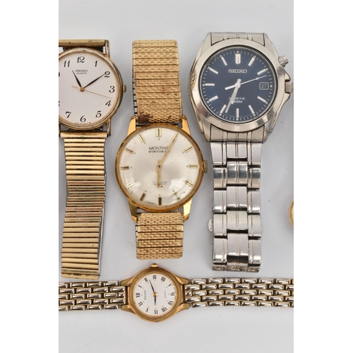 149 - A SELECTION OF LADIES AND GENTS WRISTWATCHES, to include a gents 'Seiko Kinetic' watch, numbered 720... 