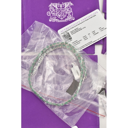 158 - FIFTEEN ITEMS OF SILVER AND WHITE METAL GEM SET JEWELLERY, to include a pair of cultured pearl stud ... 