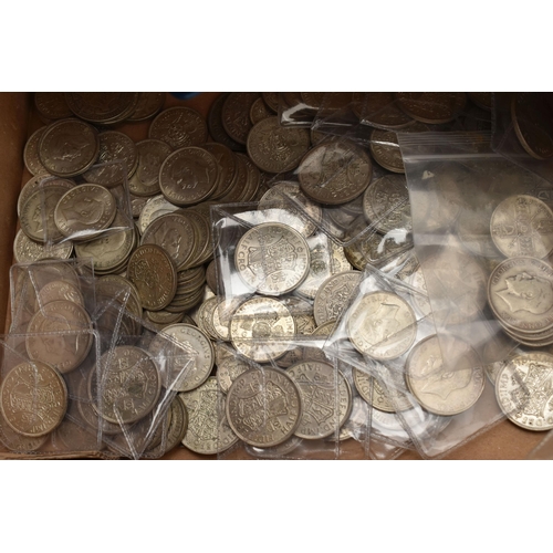 224 - A CARDBOARD BOX CONTAINING AMOUNTS OF UK COINAGE, to include 2.2 kilo of mostly Pre 1947 Silver coin... 