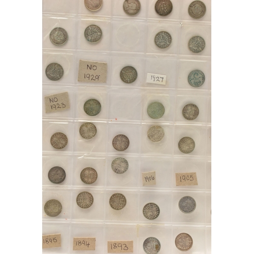 225 - TWO ALBUMS CONTAINING MIXED COINS, to include UK coins with amounts of Silver 3d coins Victoria-Geor... 