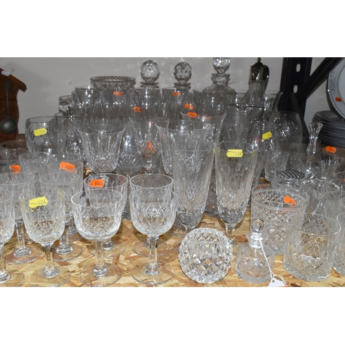 336 - A QUANTITY OF GLASSWARE, comprising a set of six Caithness tumblers, a Stuart Crystal 'Sandringham' ... 