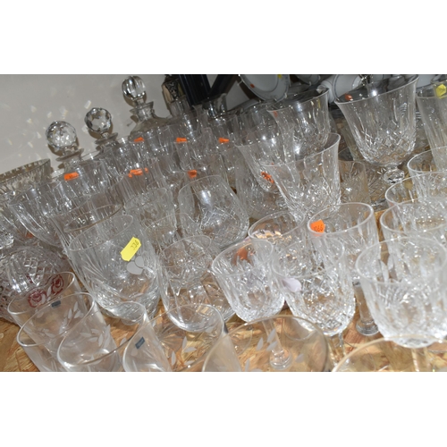 336 - A QUANTITY OF GLASSWARE, comprising a set of six Caithness tumblers, a Stuart Crystal 'Sandringham' ... 