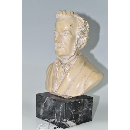 361 - A COMPOSITION BUST OF RICHARD WAGNER, on a grey marble base, height 21cm (1) (Condition Report: gene... 