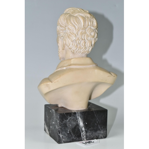 361 - A COMPOSITION BUST OF RICHARD WAGNER, on a grey marble base, height 21cm (1) (Condition Report: gene... 