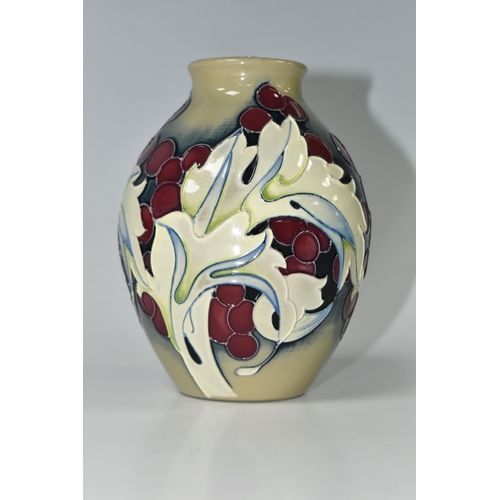 388 - A MOORCROFT POTTERY 'ACANTHUS LEAF' DESIGN VASE, by Emma Bossons, 2013, painted and impressed marks ... 