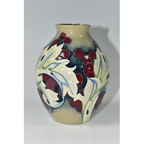 388 - A MOORCROFT POTTERY 'ACANTHUS LEAF' DESIGN VASE, by Emma Bossons, 2013, painted and impressed marks ... 