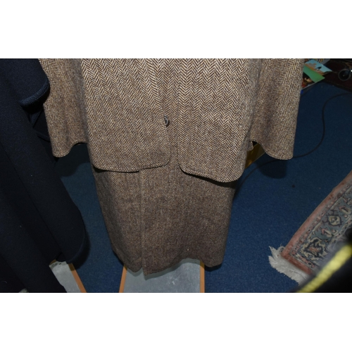 530 - A GROUP OF GENTLEMEN'S VINTAGE INVERNESS OVERCOATS, comprising a brown wool 'Herringbone' pattern In... 