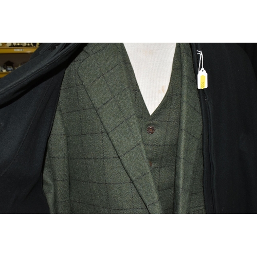 530 - A GROUP OF GENTLEMEN'S VINTAGE INVERNESS OVERCOATS, comprising a brown wool 'Herringbone' pattern In... 