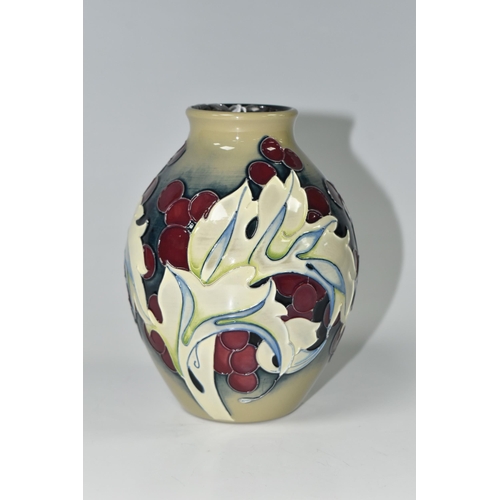 388 - A MOORCROFT POTTERY 'ACANTHUS LEAF' DESIGN VASE, by Emma Bossons, 2013, painted and impressed marks ... 