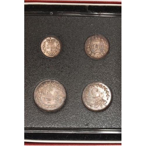 247 - A CASED SET OF VICTORIA MAUNDY COINS 1854 4d-1d