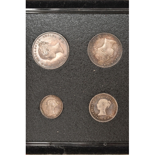 247 - A CASED SET OF VICTORIA MAUNDY COINS 1854 4d-1d