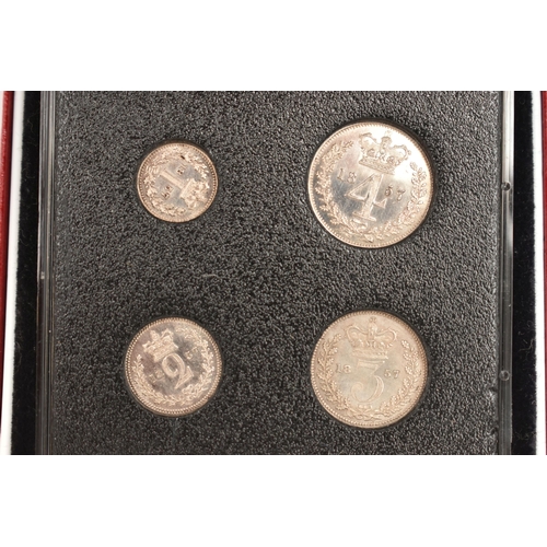 248 - A CASED SET OF VICTORIA MAUNDY COINS 1857 4d-1d