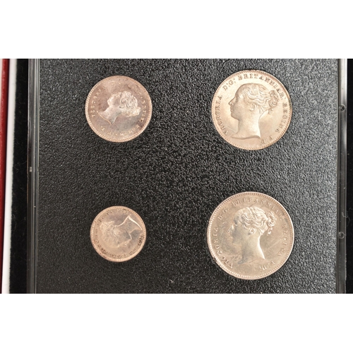 248 - A CASED SET OF VICTORIA MAUNDY COINS 1857 4d-1d