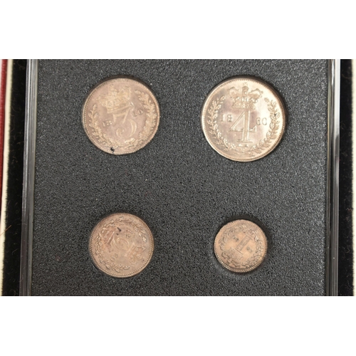 249 - A CASED SET OF VICTORIA MAUNDY COINS 1860 4d-1d