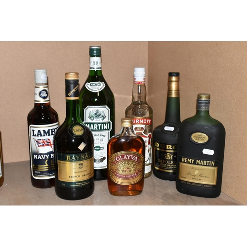 912 - ALCOHOL, Seven Bottles of Cognac, Brandy & Spirit comprising 1 x REMY MARTIN VSOP Cognac, 1970's bot... 