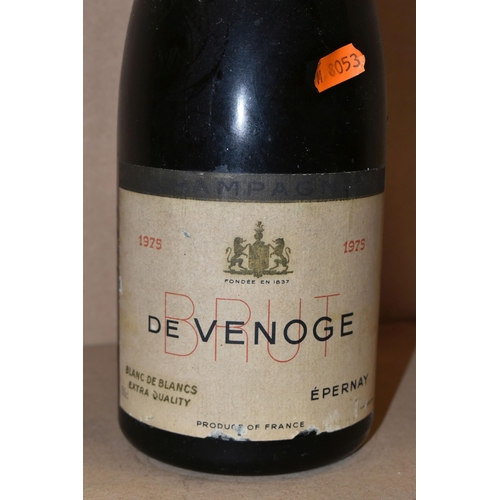 921 - One Magnum of DE VENOGE 1975 Blanc De Blancs Champagne, bottle dusty, seal intact, ullage approx. 2.... 