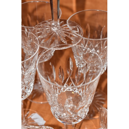 1200A - A SET OF SIX WATERFORD LISMORE  WINE GLASSES, comprising eleven with inscribded mark to the base and... 