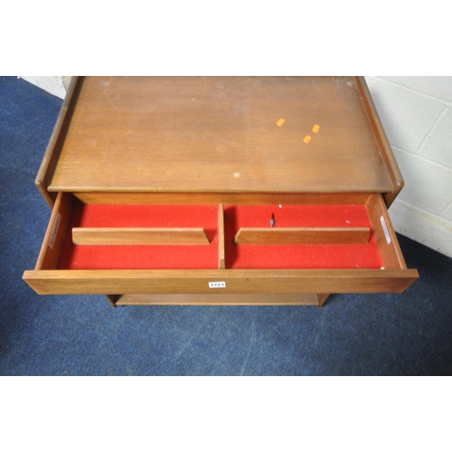 1213 - A.H. MCINTOSH AND CO LIMITED, KIRKCALDY, SCOTLAND, A MID CENTURY TEAK TROLLEY, with a fold over surf... 