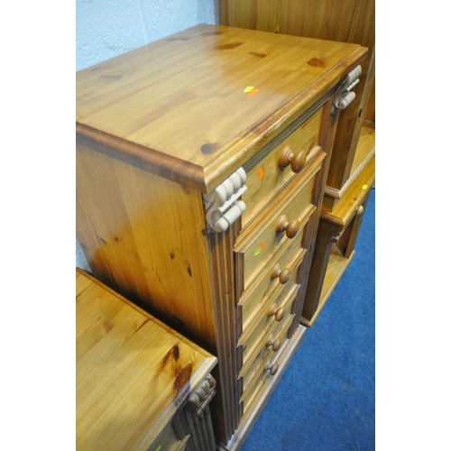 1244 - A MODERN PINE FOUR PIECE BEDROOM SUITE, comprising a chest of three long drawers, width 103cm x dept... 