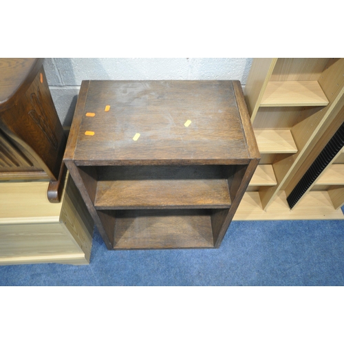 1248 - A SELECTION OF OCCASIONAL FURNITURE, to include an oak linenfold magazine table, with hinged lids, a... 