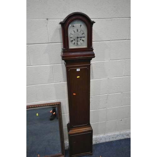 1286 - A 20TH CENTURY LONGCASE CLOCK, adapted from a mantle clock and a separate trunk, height 178cm, along... 