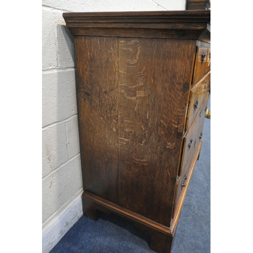 1294 - A GEORGIAN AND LATER CHEST OF THREE SHORT OVER THREE LONG DRAWERS, made up of a mixture of mahogany,... 