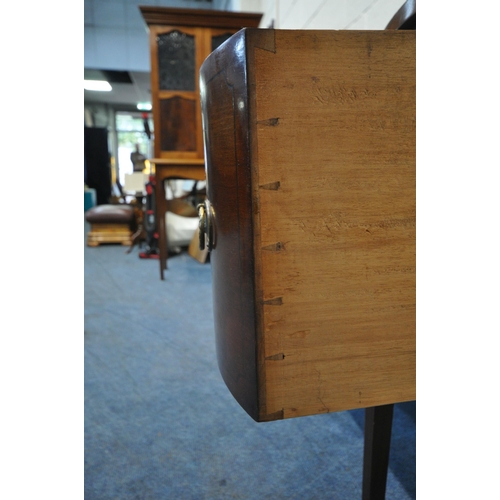 1298 - A 20TH CENTURY MAHOGANY SIDEBOARD, fitted with four assorted drawers, raised on square tapered legs,... 