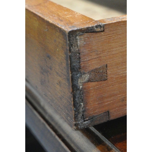 1302 - AN EARLY 20TH CENTURY MAHOGANY STATIONARY CABINET, with a tambour door, that's enclosing a fitted in... 