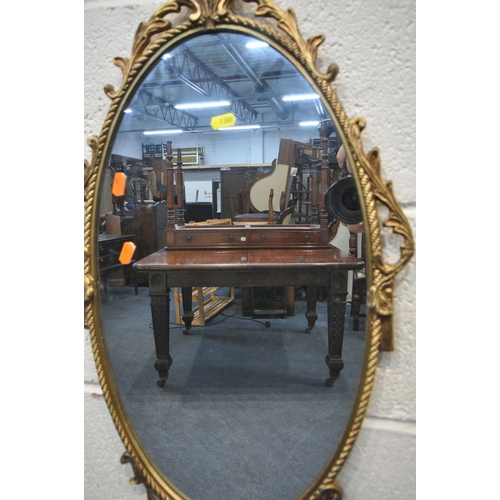 1309 - A SELECTION OF GILT FRAMED MIRRORS, to include two triple dressing mirrors, and four wall mirrors (c... 