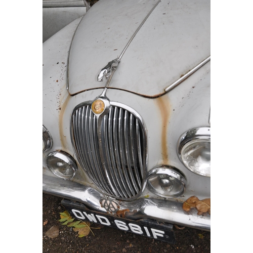 1004 - A 1968 JAGUAR 340 FOUR DOOR SALOON CAR IN GREY, in need of restoration, with a 3442cc straight six p... 