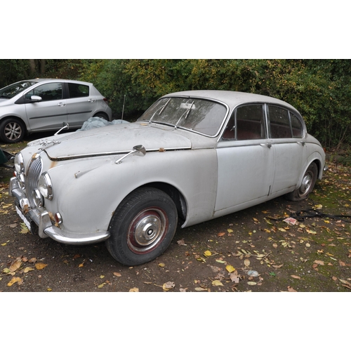 1004 - A 1968 JAGUAR 340 FOUR DOOR SALOON CAR IN GREY, in need of restoration, with a 3442cc straight six p... 